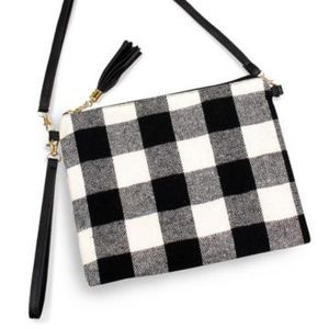 Black and White Buffalo Plaid Check Two Way Bag
